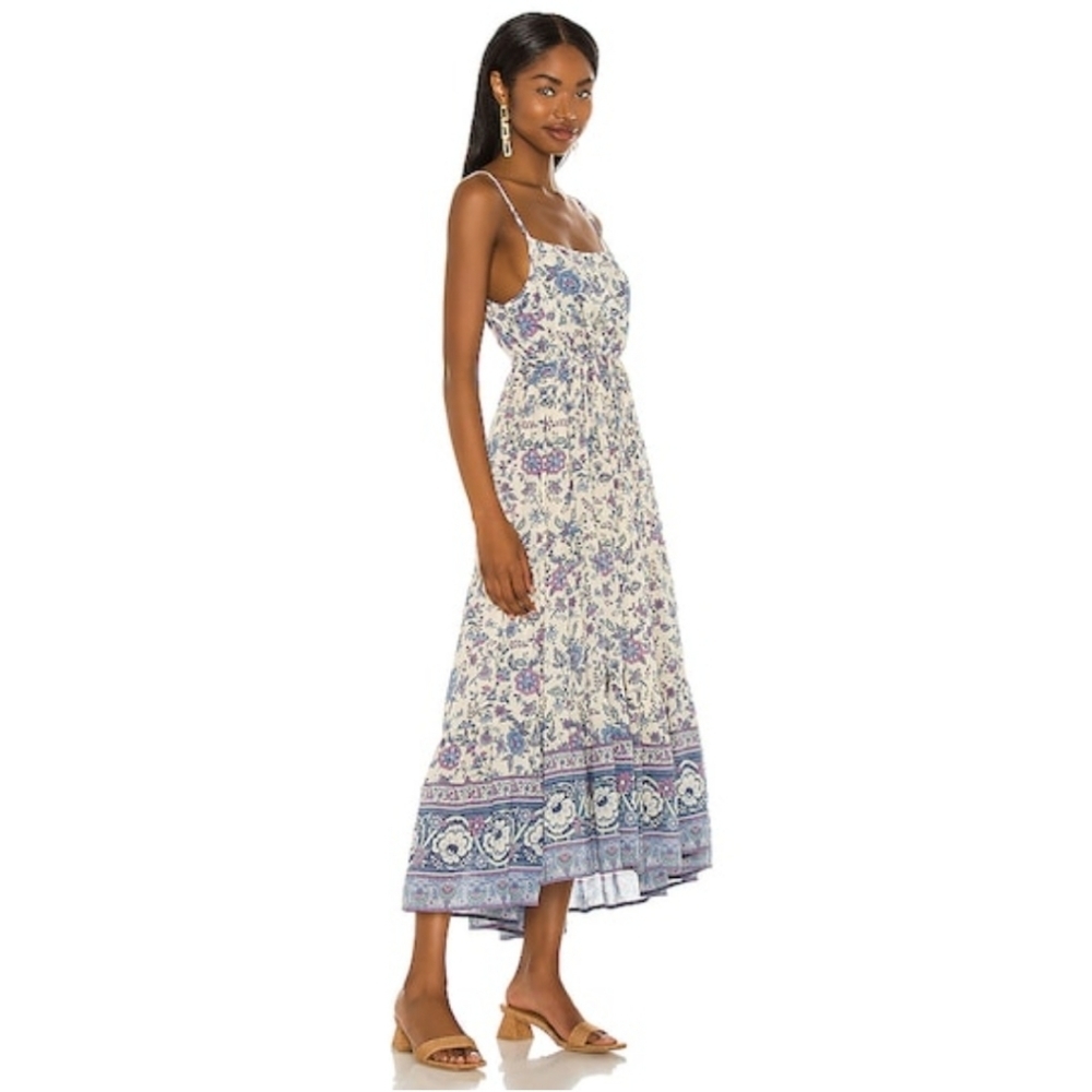 Spell X Revolve Folk Song strappy sun dress sky S